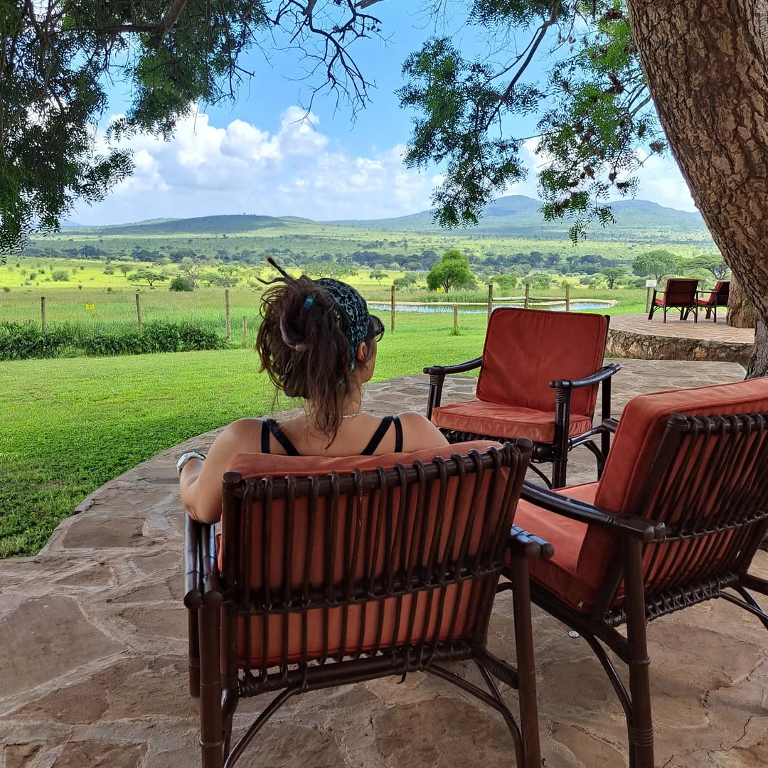 image of tourist relaxing at masai mara in narok